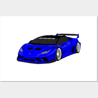 lamborghini huracan BLUE Posters and Art